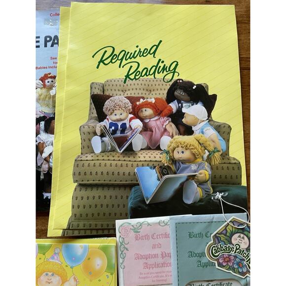 VTG 80s Cabbage Patch Kid Birth Certificates Adoption Papers Birthday Cards Book - Picture 3 of 9